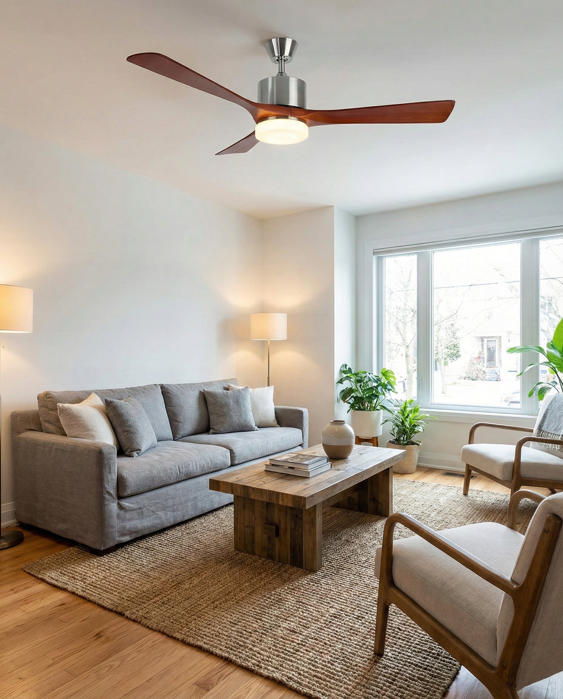 Ceiling Fan ELEGANT LED DC Wood - 132cm | Remote Control with Timer, Lamp Dominant color brown