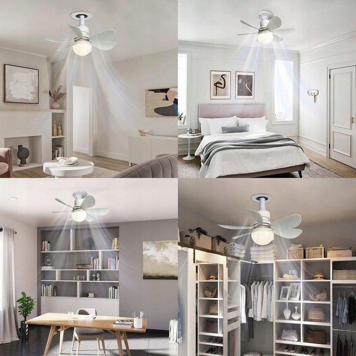 Ceiling Fan LED Lamp 2in1 E27 30W +Pilot, Lamps with Windmill Fan type circulator