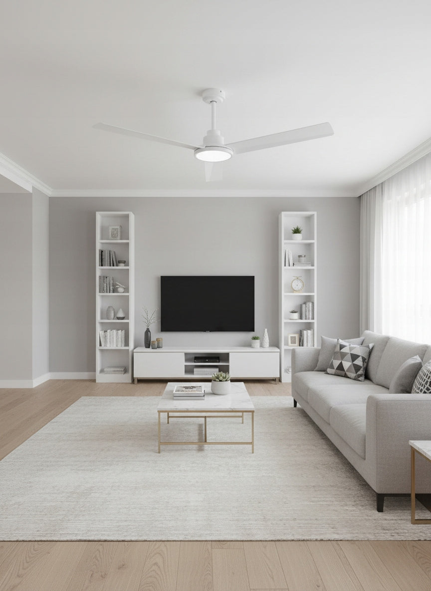 Ceiling Fan LUNARIS DC LED White - 132cm | Dimming Lamp Model GS4332