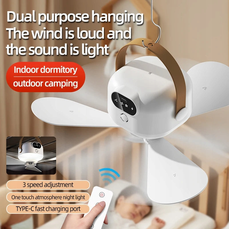 Ceiling Fan Portable Camping Tent Ceiling Canopy Fan 8000mah Rechargeable Brand no brand