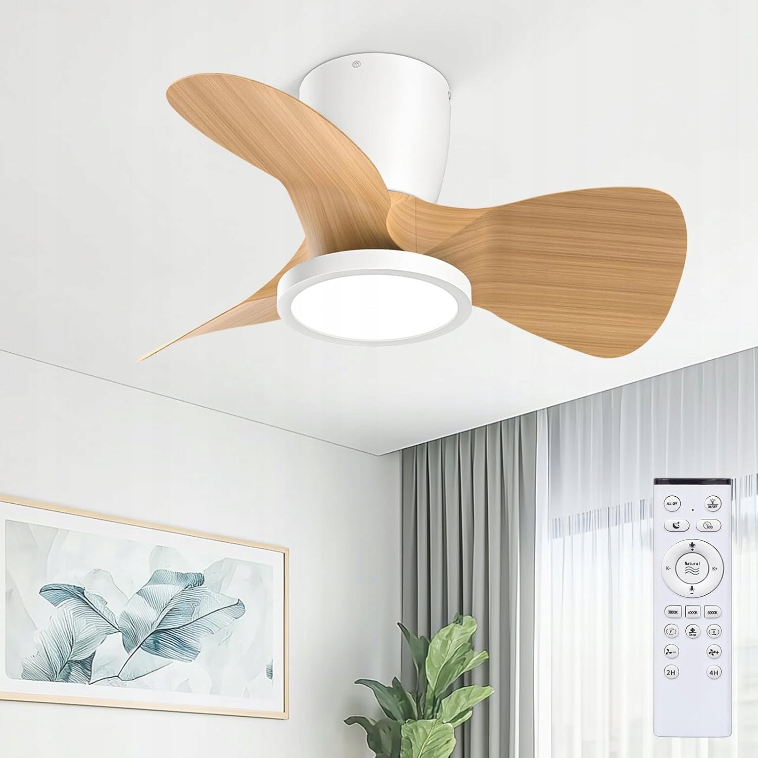 Ceiling Fan With LED Lighting Windmill 1500lm Remote Control 6speeds Manufacturer code wentylator sufitowy lampa 61cm LED 3CCT