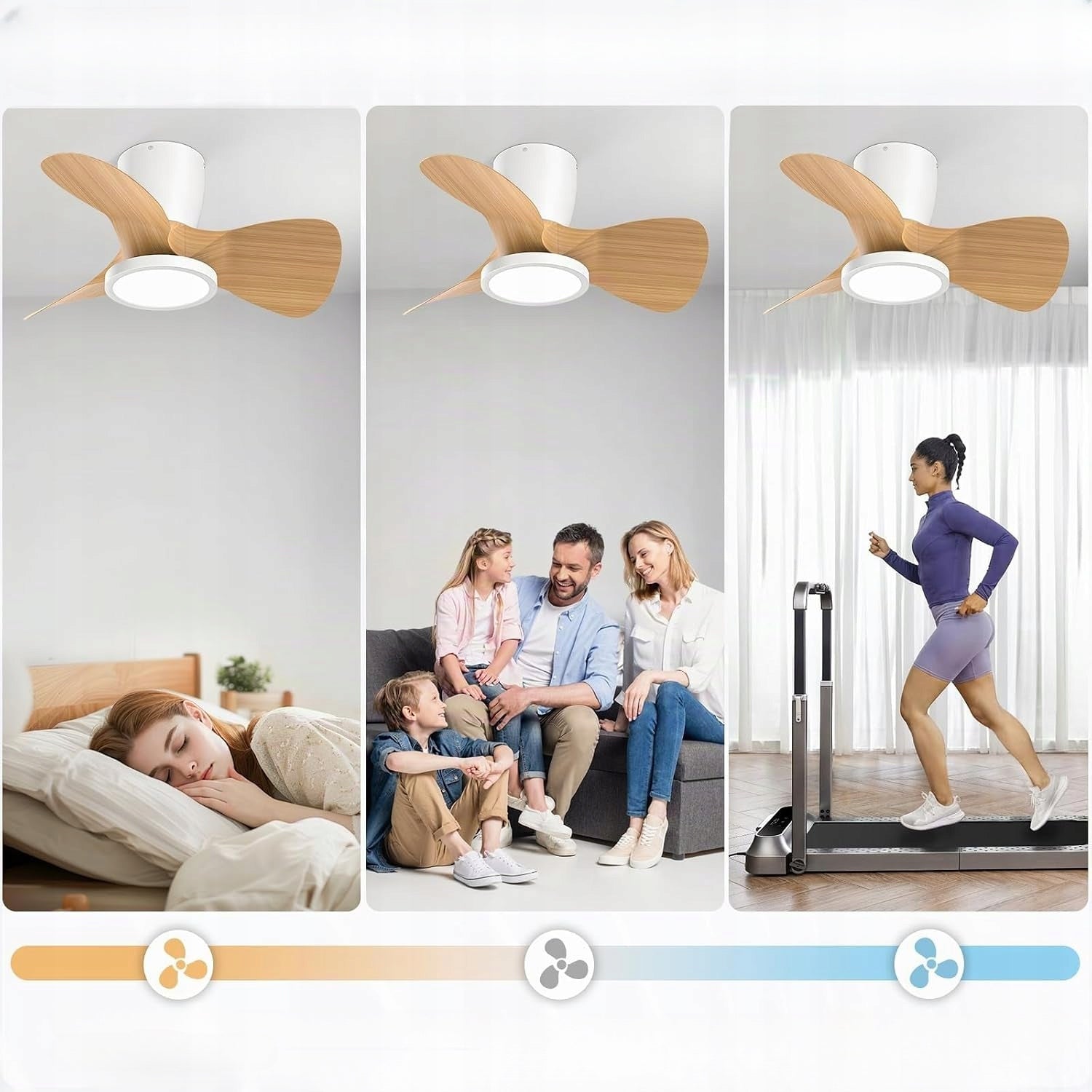 Ceiling Fan With LED Lighting Windmill 1500lm Remote Control 6speeds Model 15JJJ3M7