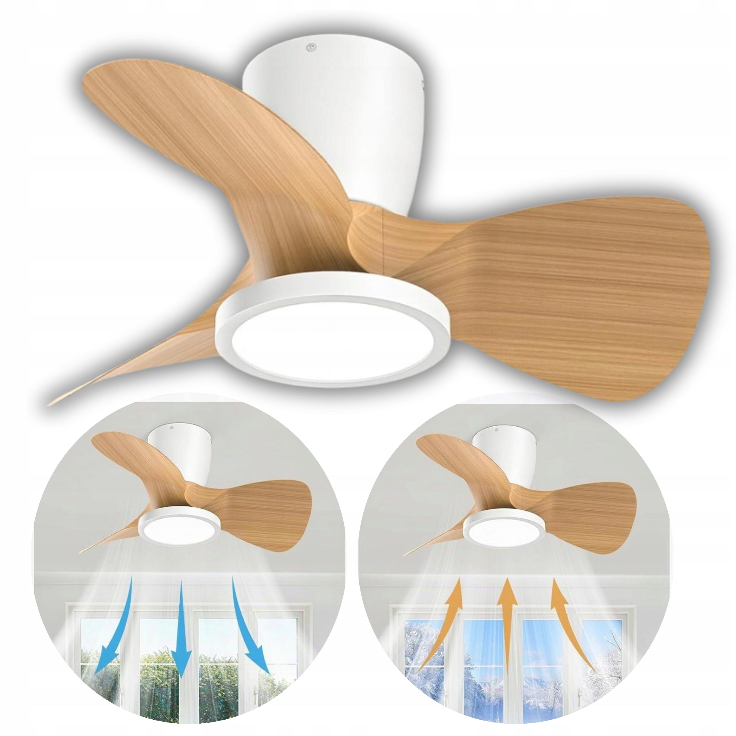 Ceiling Fan With LED Lighting Windmill 1500lm Remote Control 6speeds