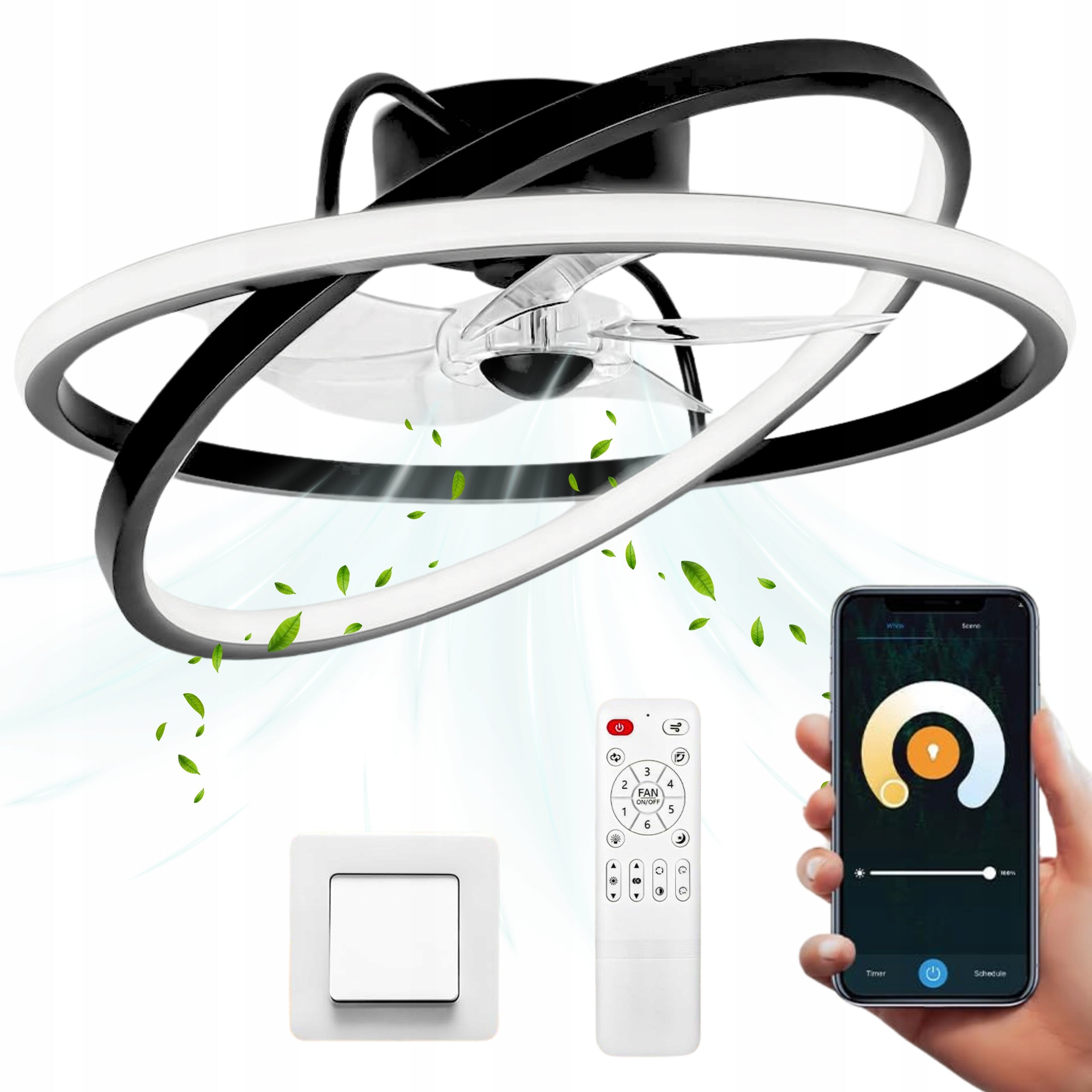 Ceiling Fan with Lighting Ceiling Lamp with LED Windmill 50 cm