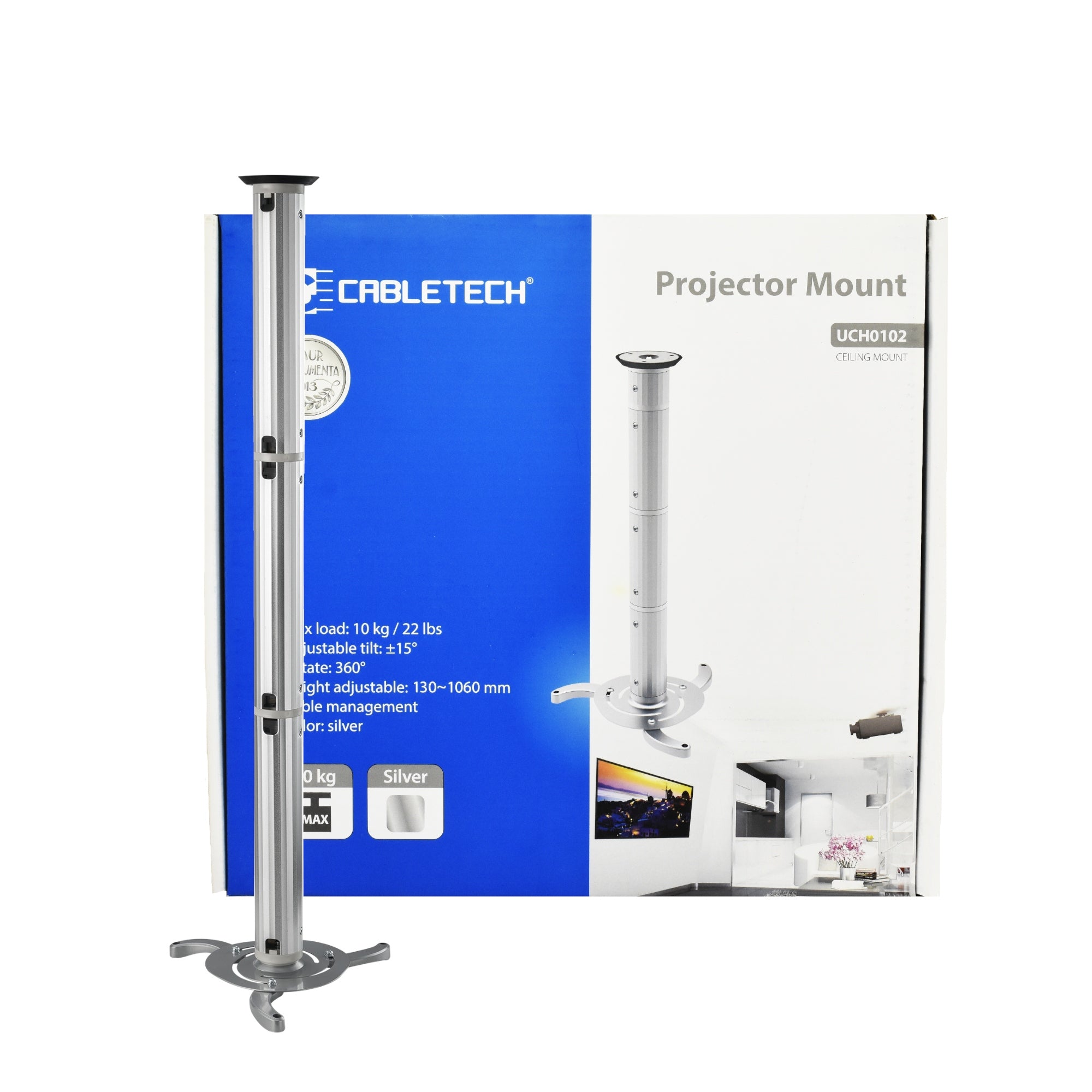 Ceiling Projector Mount 10kg 360st Tilting