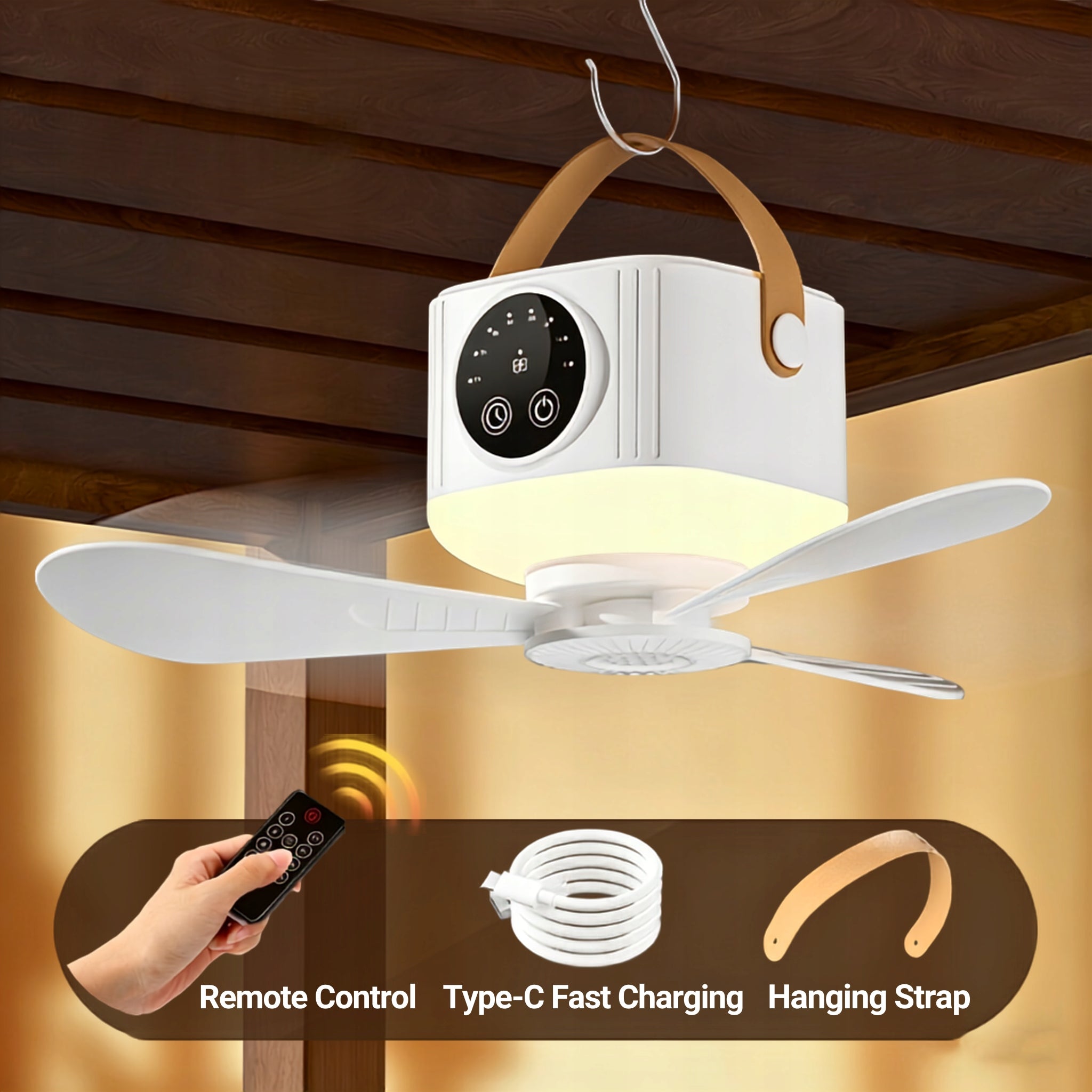 Ceiling diffuser portable camping fan 3600 mAh battery Control remote