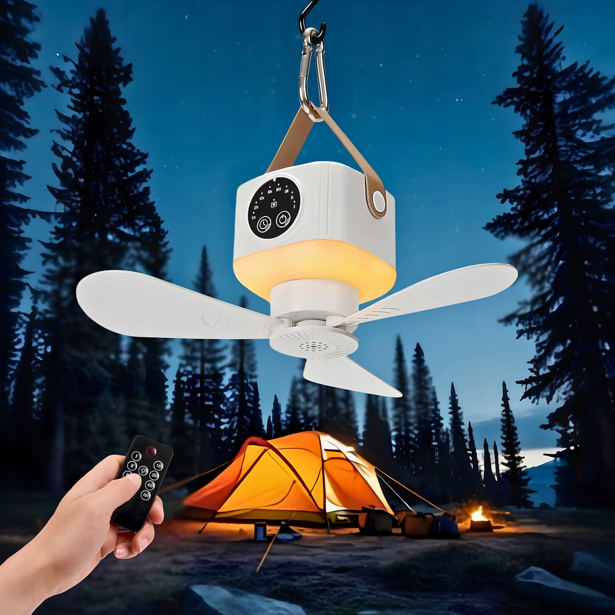 Ceiling diffuser portable camping fan 3600 mAh battery Dominant color white