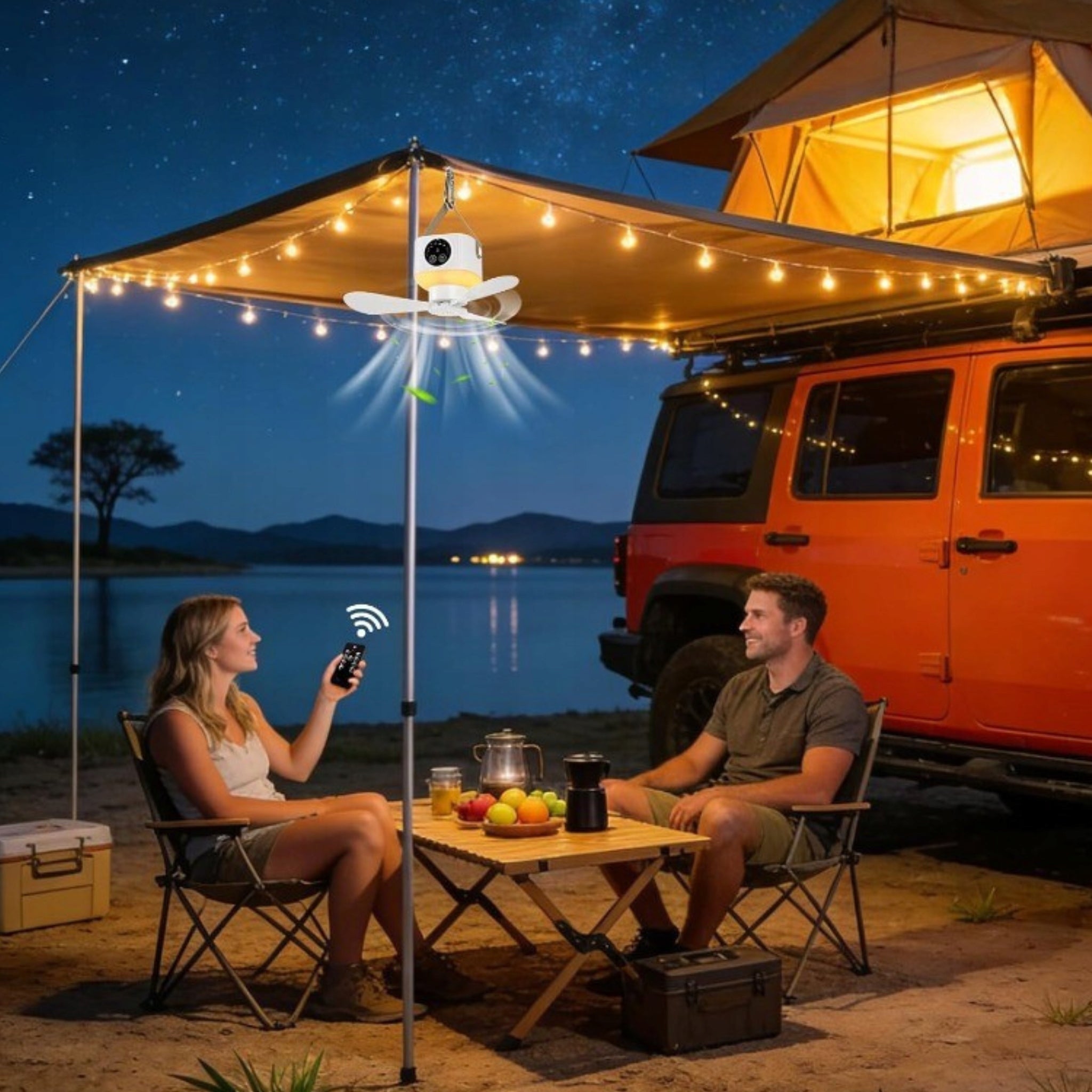 Ceiling diffuser portable camping fan 3600 mAh battery Type air conditioner