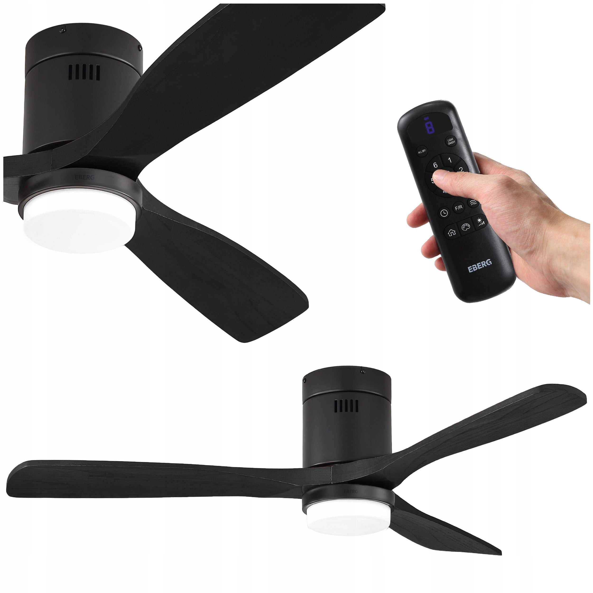 Ceiling fan LED lamp WOODEN shovels quiet fan XL 133cm+pilot