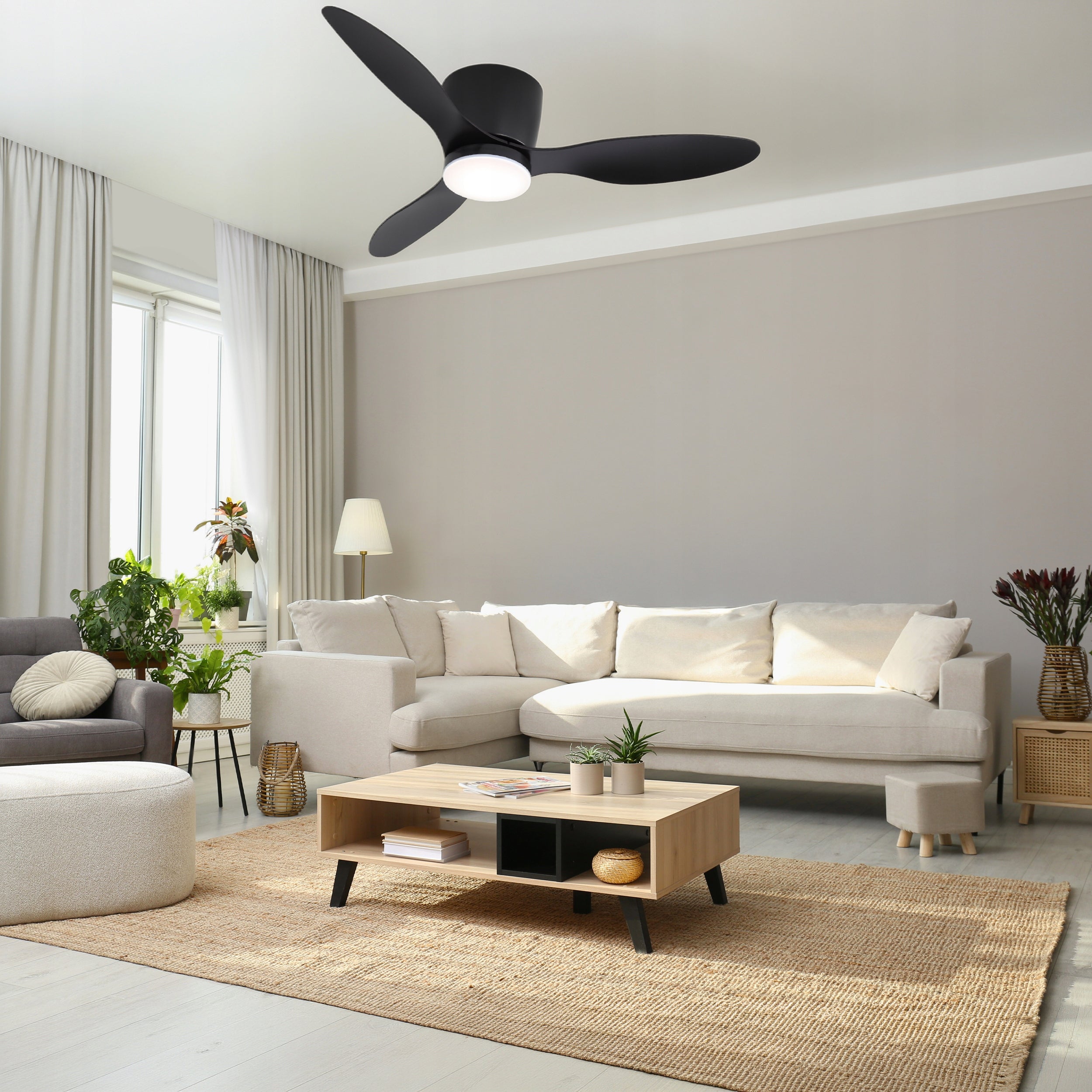 Ceiling fan LED lamp quiet fan EBERG ARX 106cm +pilot 3 blades Model Wentylator sufitowy EBERG ARX cichy wydajny LED
