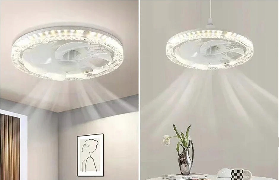 Ceiling fan LED plafond lamp E27 universal 2in1 remote control Model Q-6444