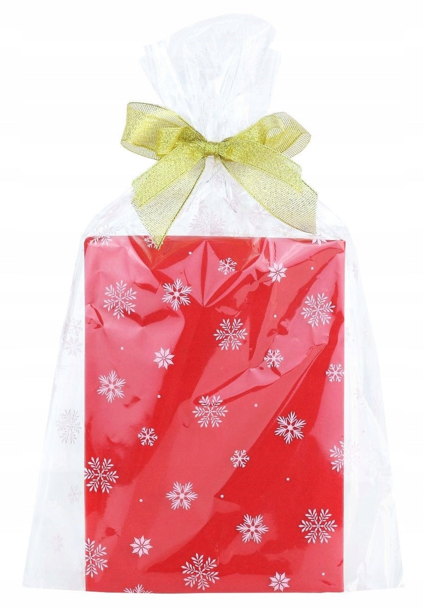 Cellophane bags gift CHRISTMAS WHITE STARS 40x57 50 pcs.