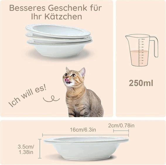 Ceramic Cat Bowls Set of 3 SPUNKYJUNKY