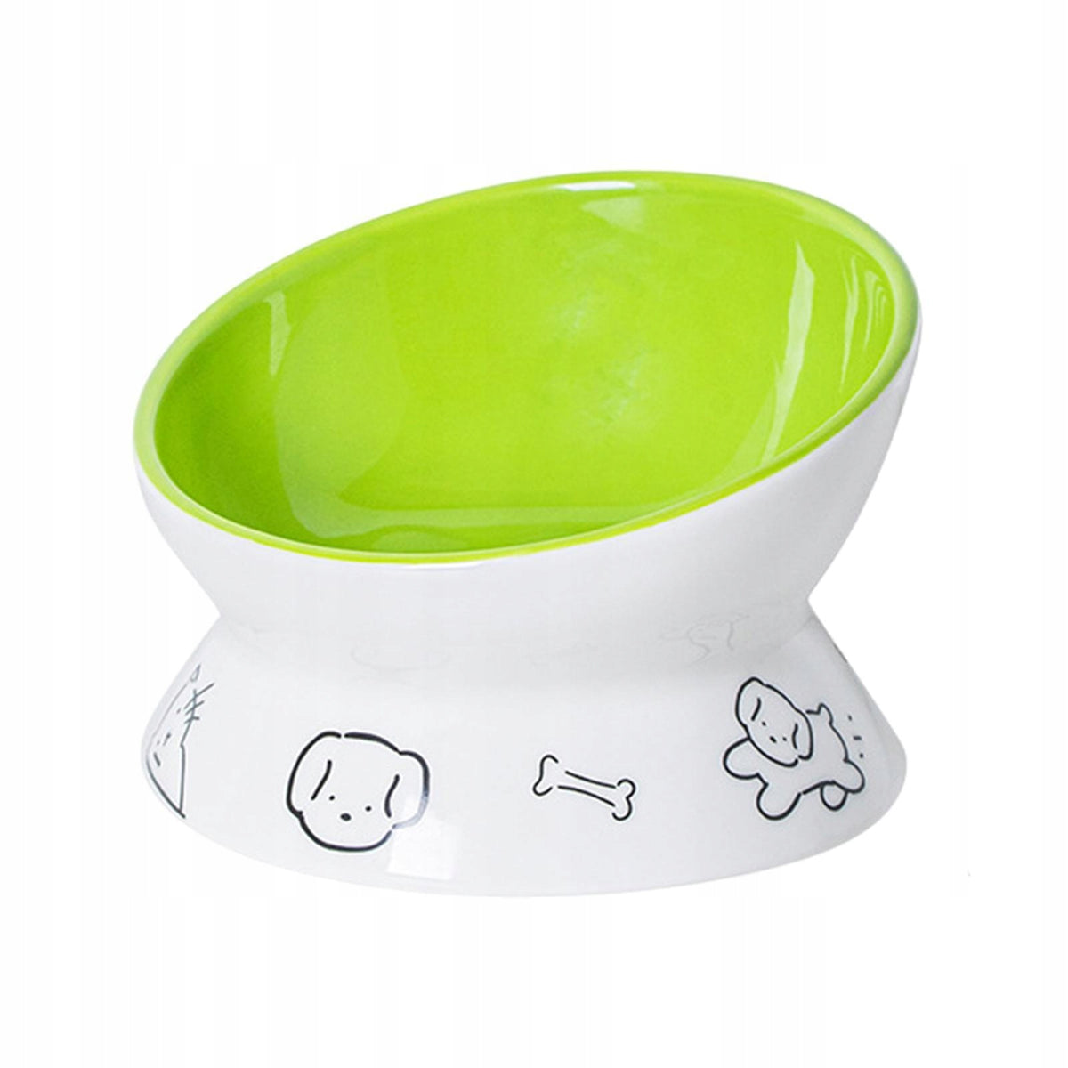 Ceramic Cat Feeder Bowl Dish Porcelain Bowl Food Container Cat Green