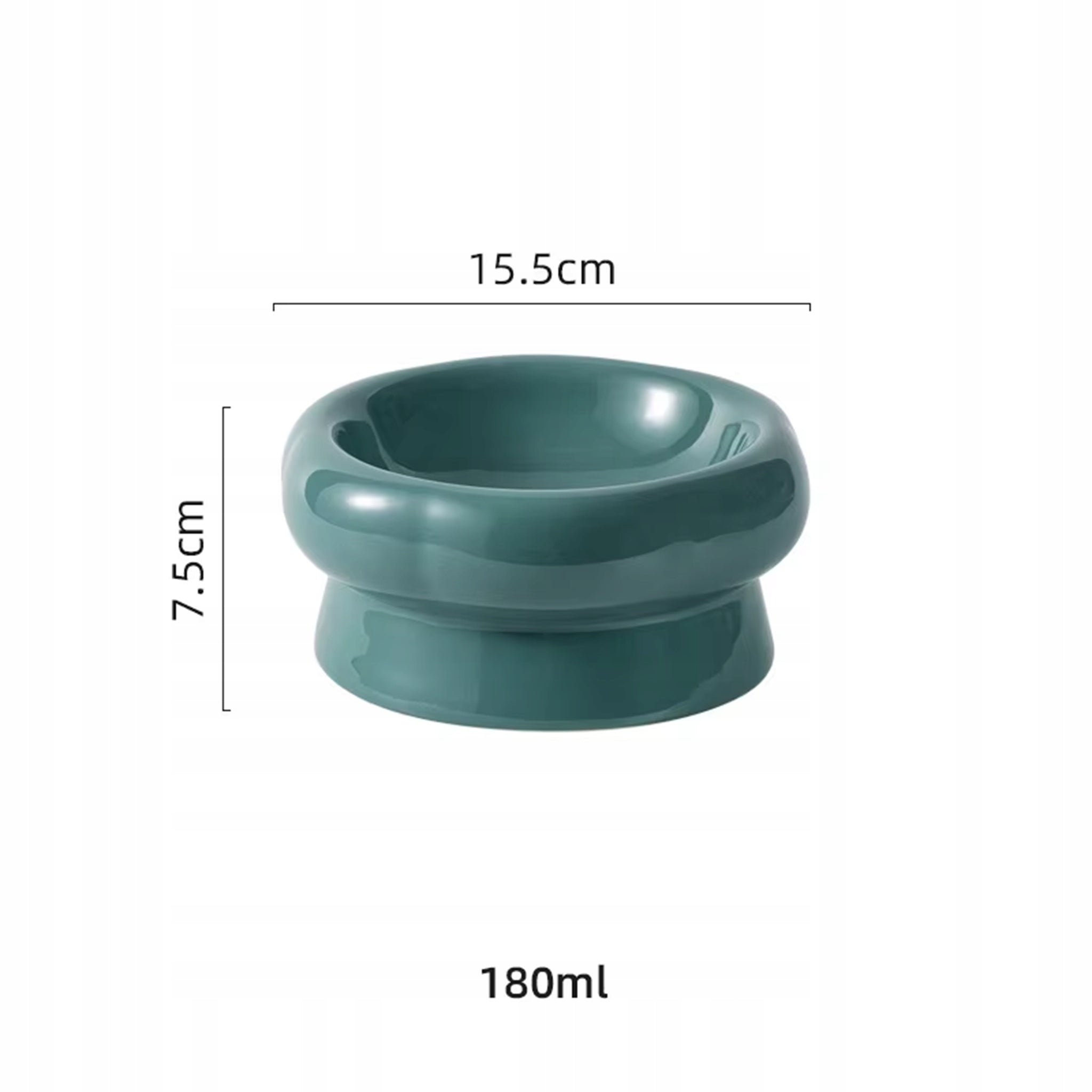 Ceramic Design Cat Dog Bowl Elevated Dark Green 180ml Packaging status original
