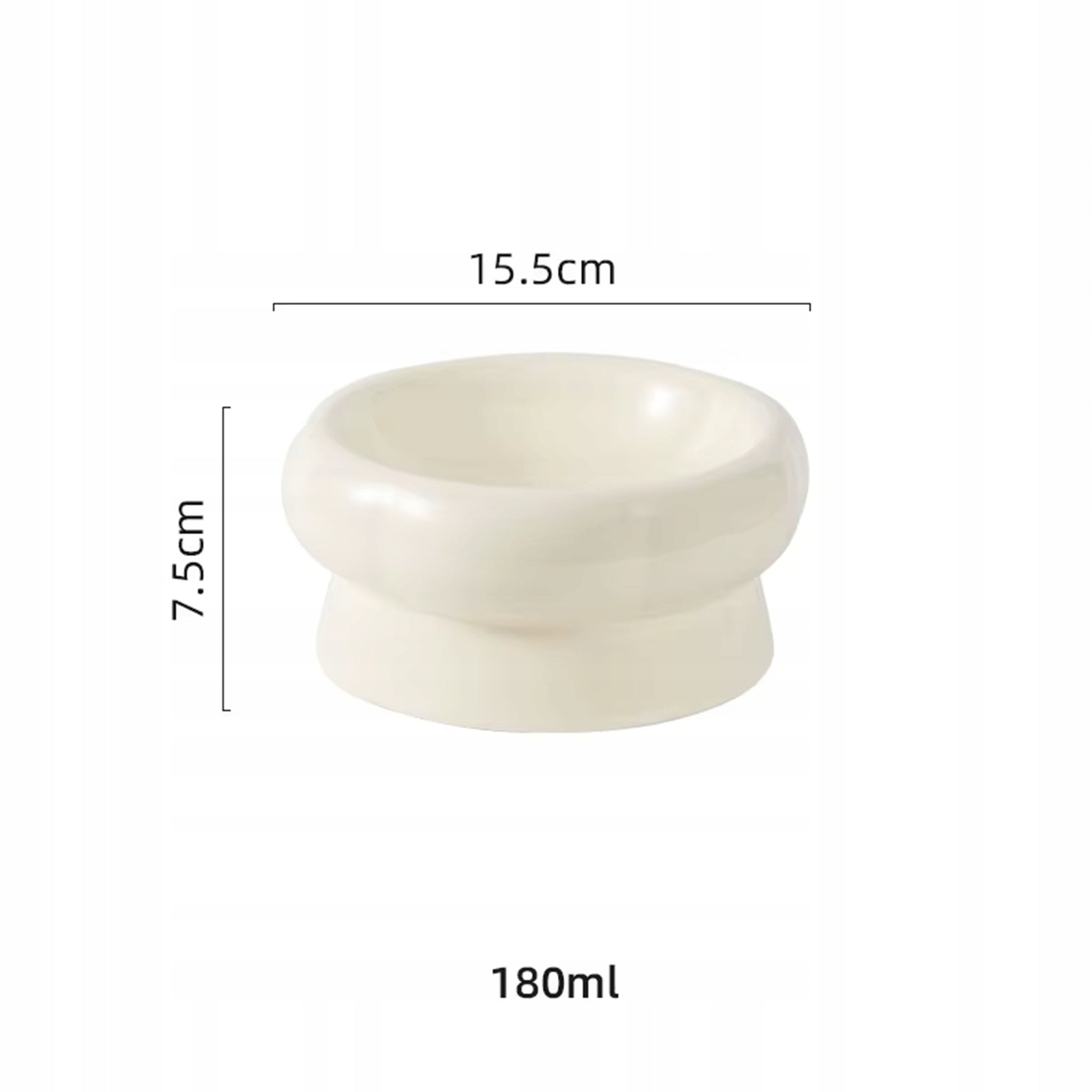 Ceramic Design Cat Dog Bowl Elevated White 180ml Packaging status original