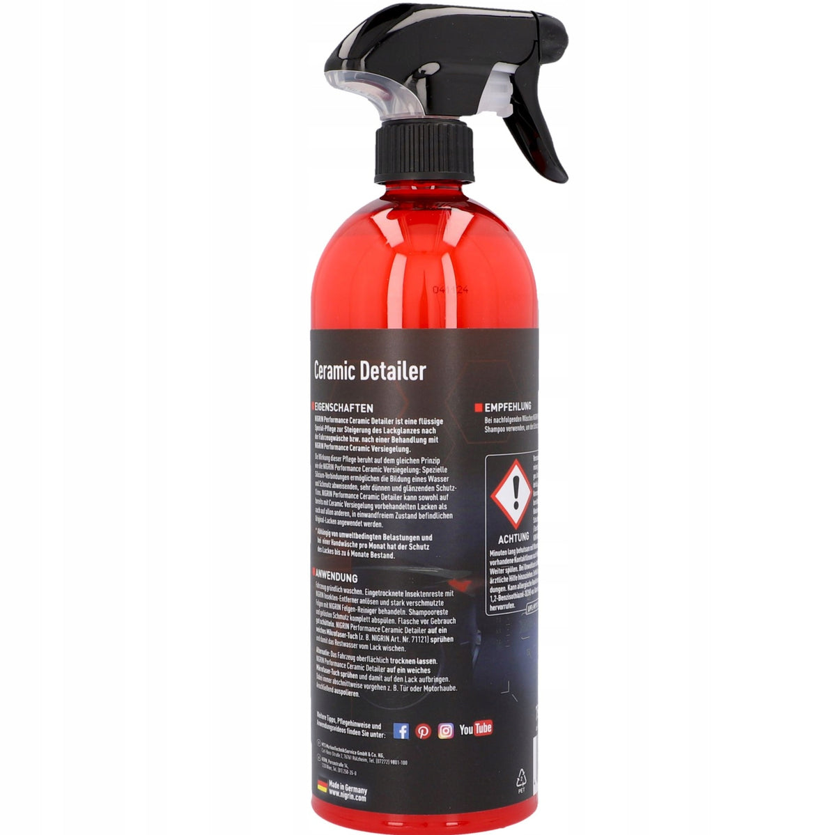 Ceramic Detailer Performance CERAMIC COATING for lacquer NIGRIN 750 ml Manufacturer's catalog number 20734