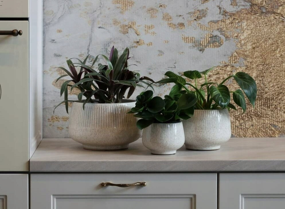 Ceramic Flower Pot Cover 26x18 cm Cream Brand Polnix