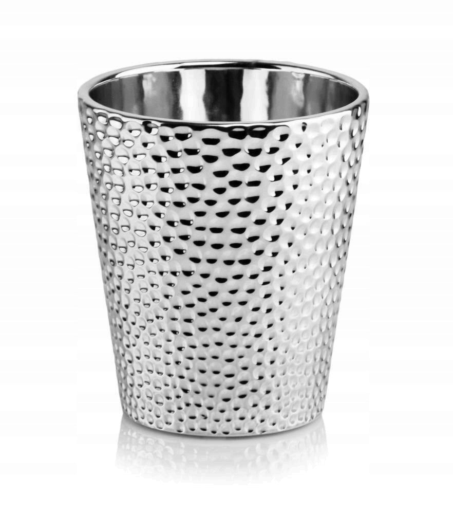 Ceramic Flower Pot Orchid 13x15 cm silver / silver