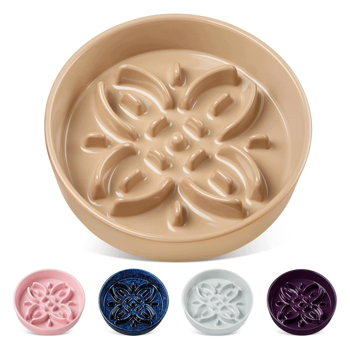 Ceramic Food Slowing Bowl for Dogs and Cats - Labyrinth