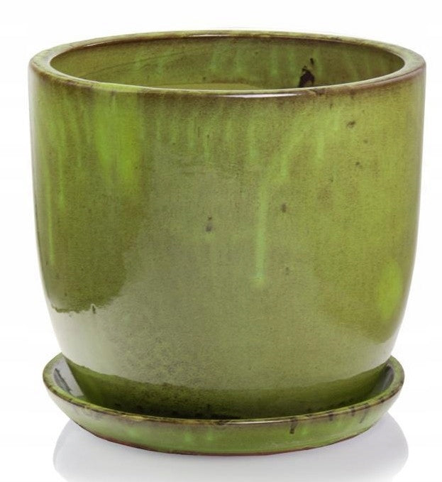 Ceramic Garden Planter with Stand Green 23x19 cm