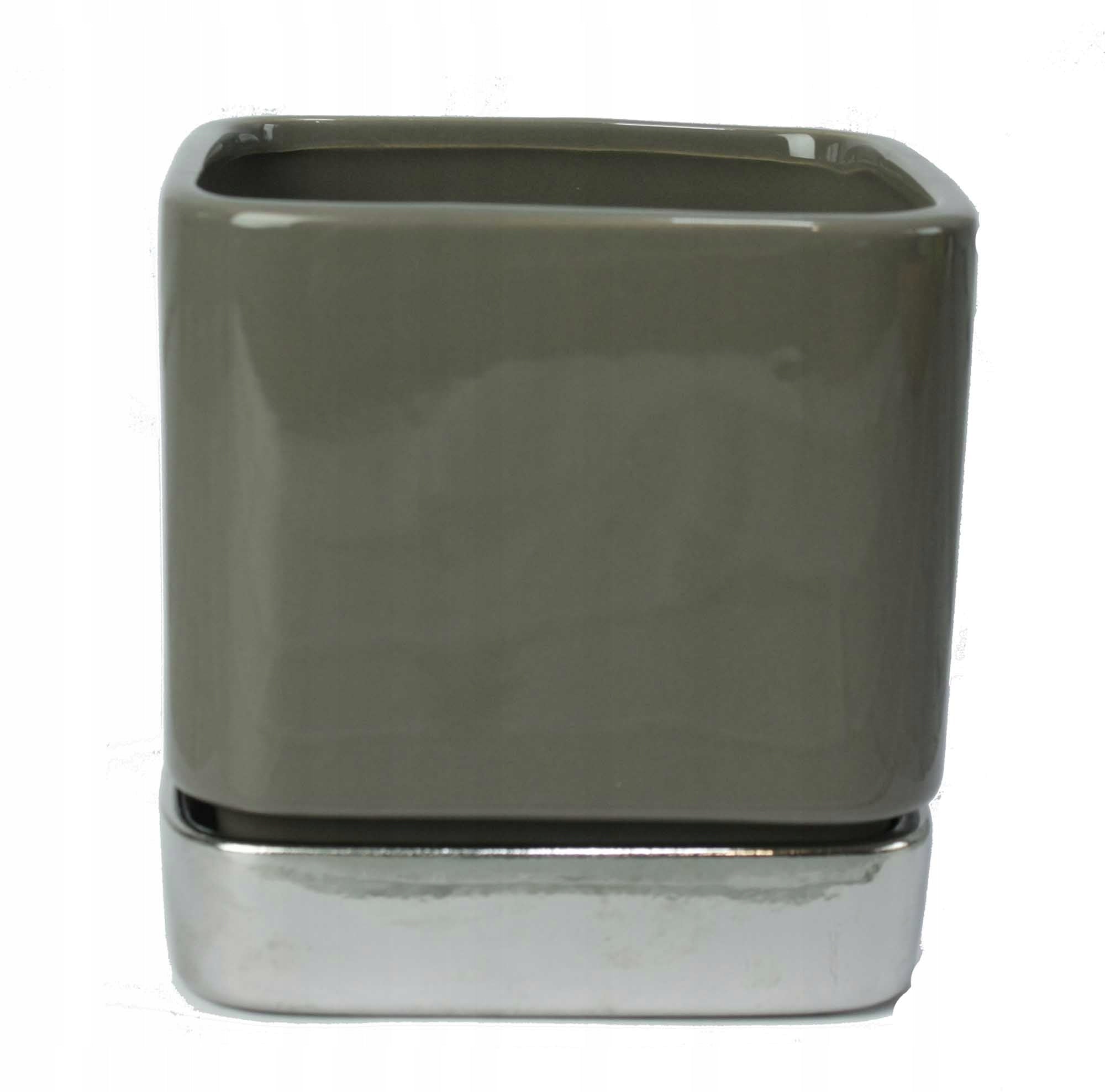 Ceramic POT COVER Brown and Grey for flowers for living room 10 cm