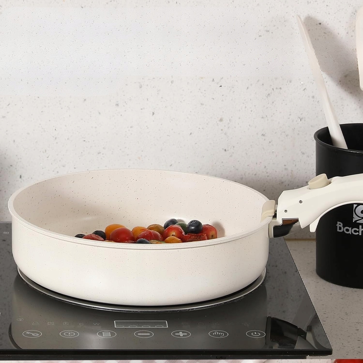 Ceramic Pan Pot Set 9 el. Detachable Handle Induction Gas Material aluminum