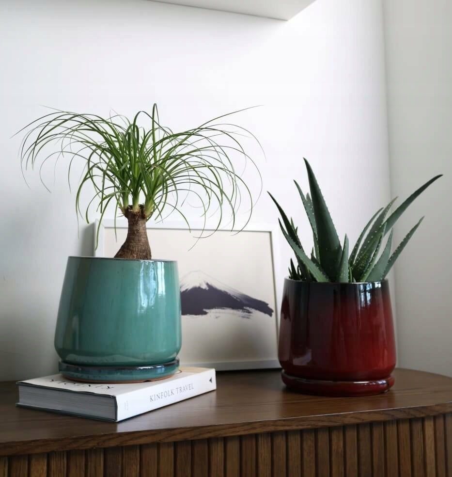 Ceramic Planter with Garden Stand 22x19 cm Cream Material ceramic