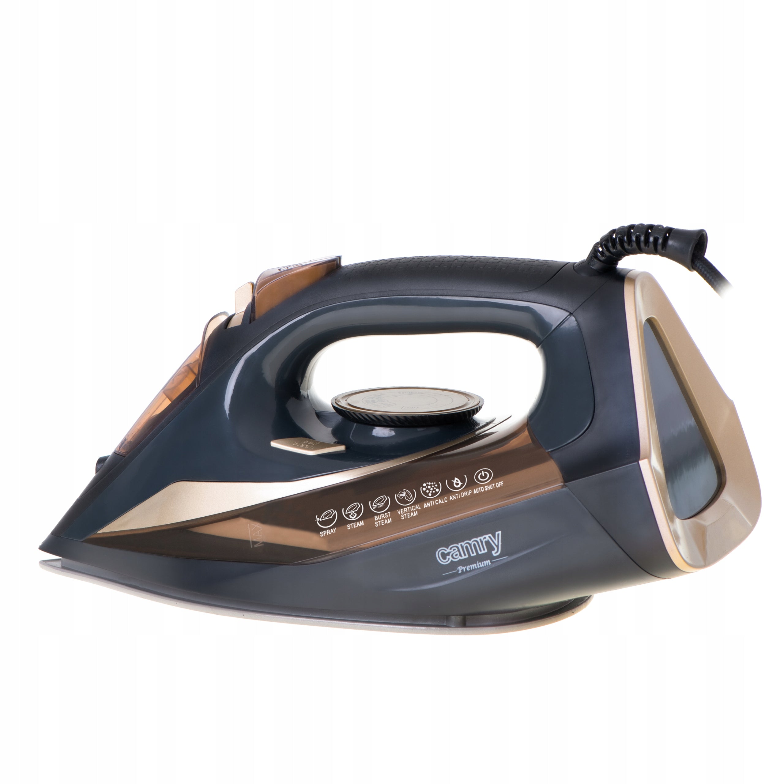 Ceramic Steam Iron HIGH POWER 3400W Self Cleaning FIREFIGHTER ANTI-DRIP Dominant color black