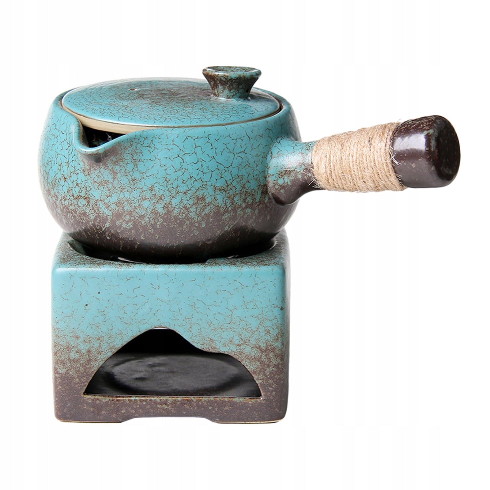Ceramic Tea Kettle Portable Pot Handmade Blue