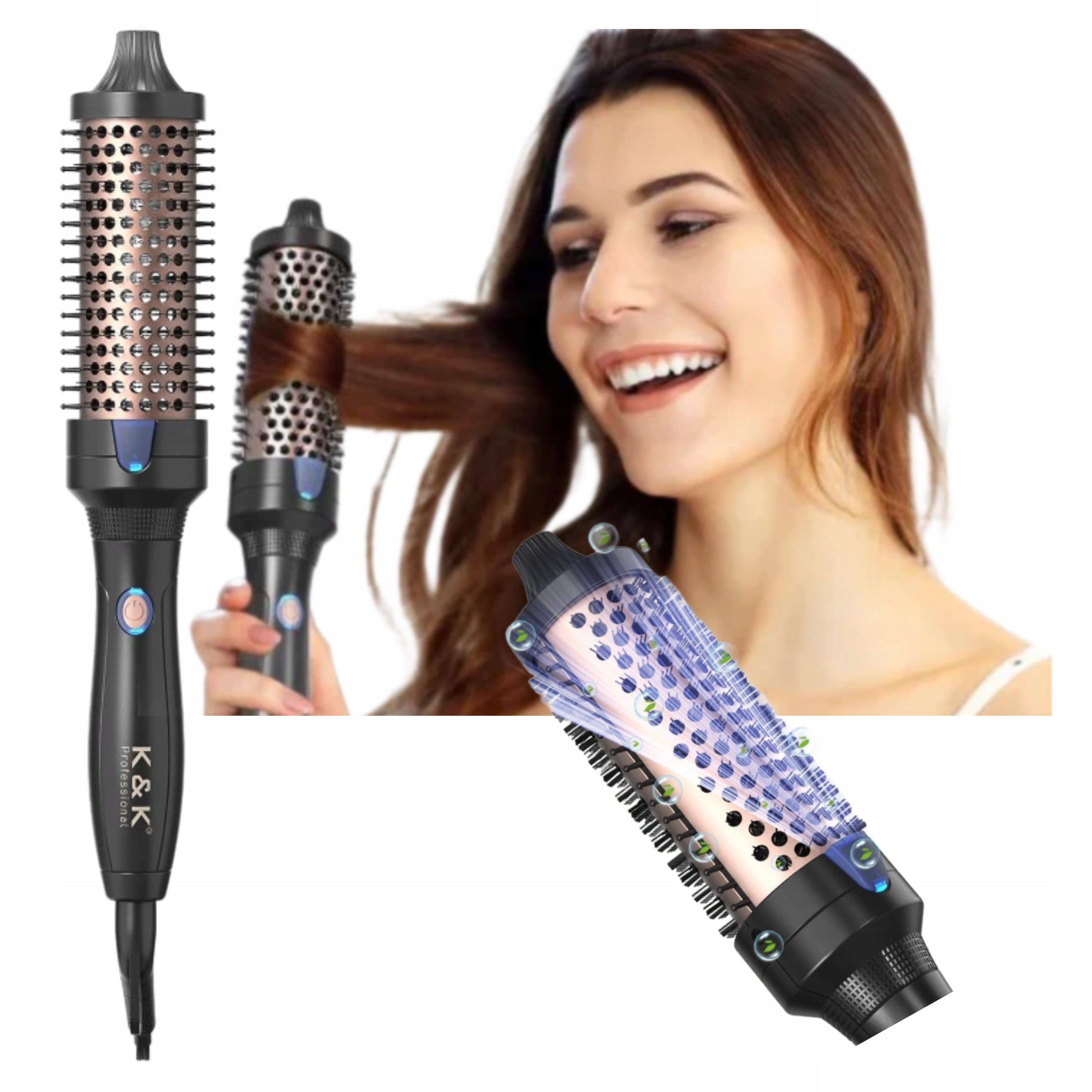 Ceramic Tourmaline Ionic Brush 45mm 70W Volume Curls at the Base