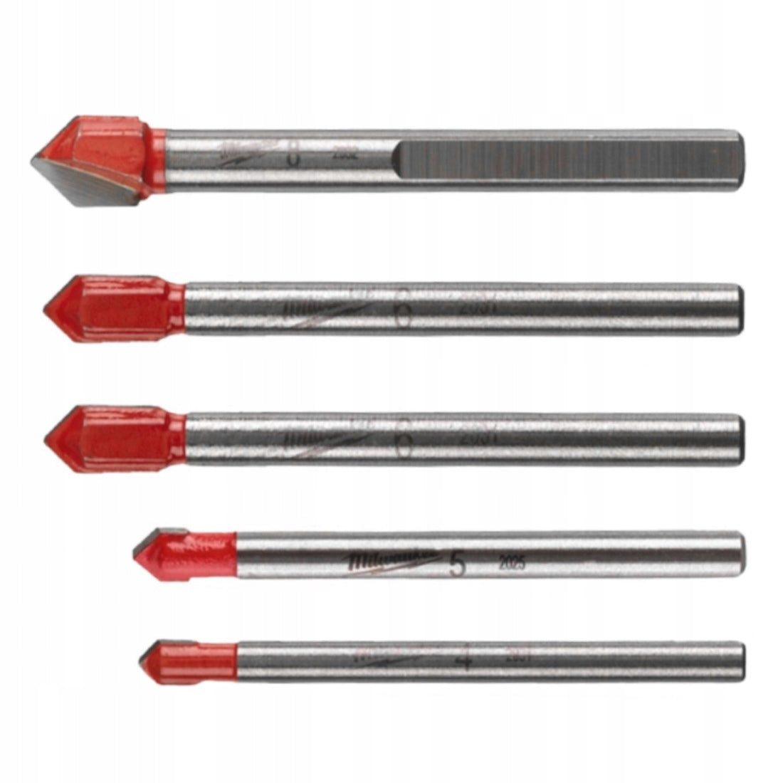 Ceramic and glass drill bits 4-8 mm in box (5 pcs) Milwaukee 4932479948 Manufacturer code wiertła do glazury
