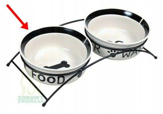 Ceramic bowl "Food" for dog white/black 0.6 l/15 cm Color white