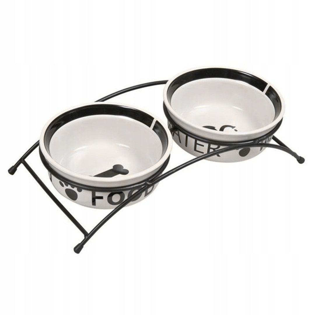 Ceramic bowl "Food" for dog white/black 0.6 l/15 cm Manufacturer code 4047974244142