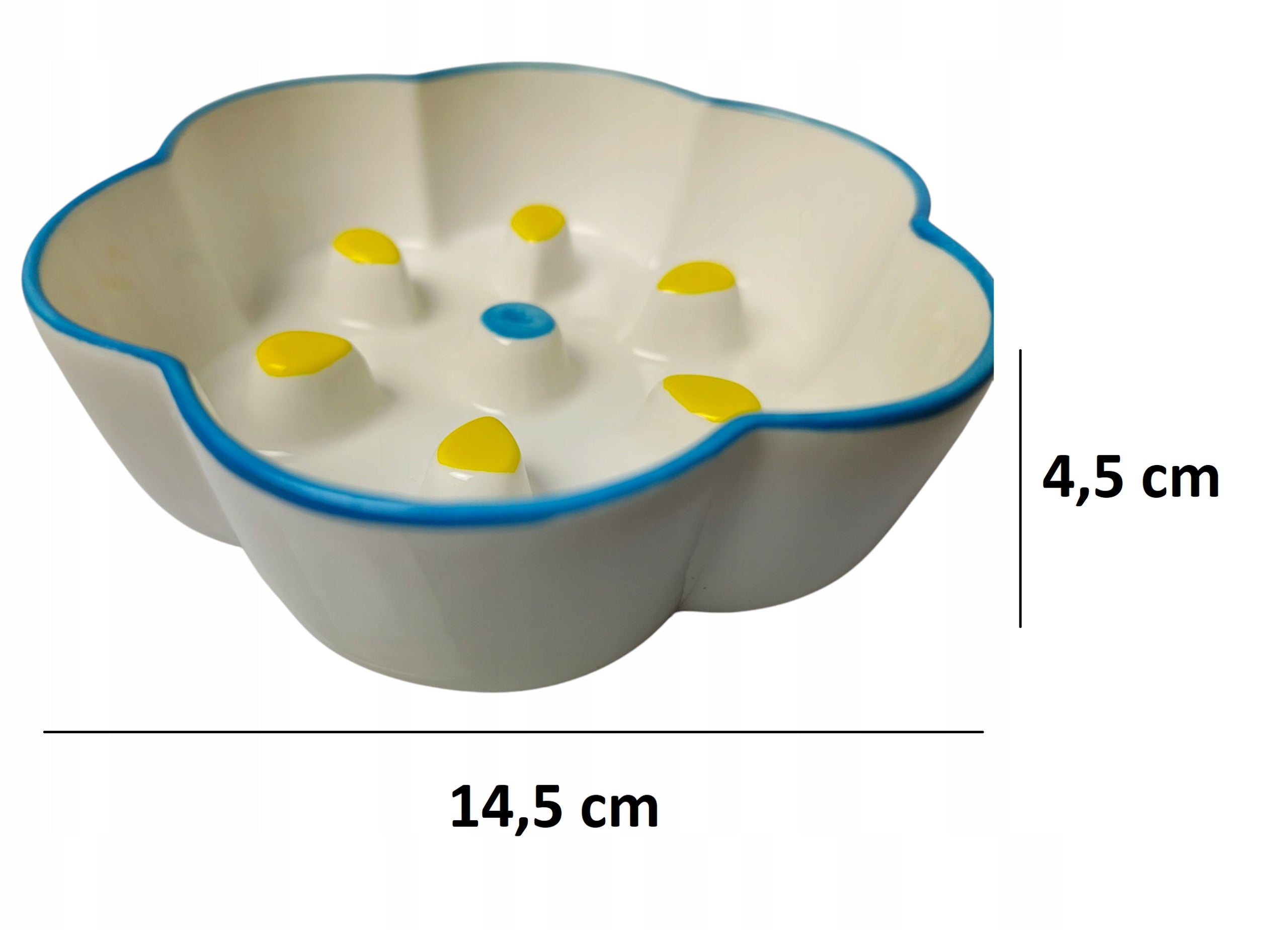 Ceramic bowl with projections slowing down food for CAT DOG 14,5 cm Brand no brand
