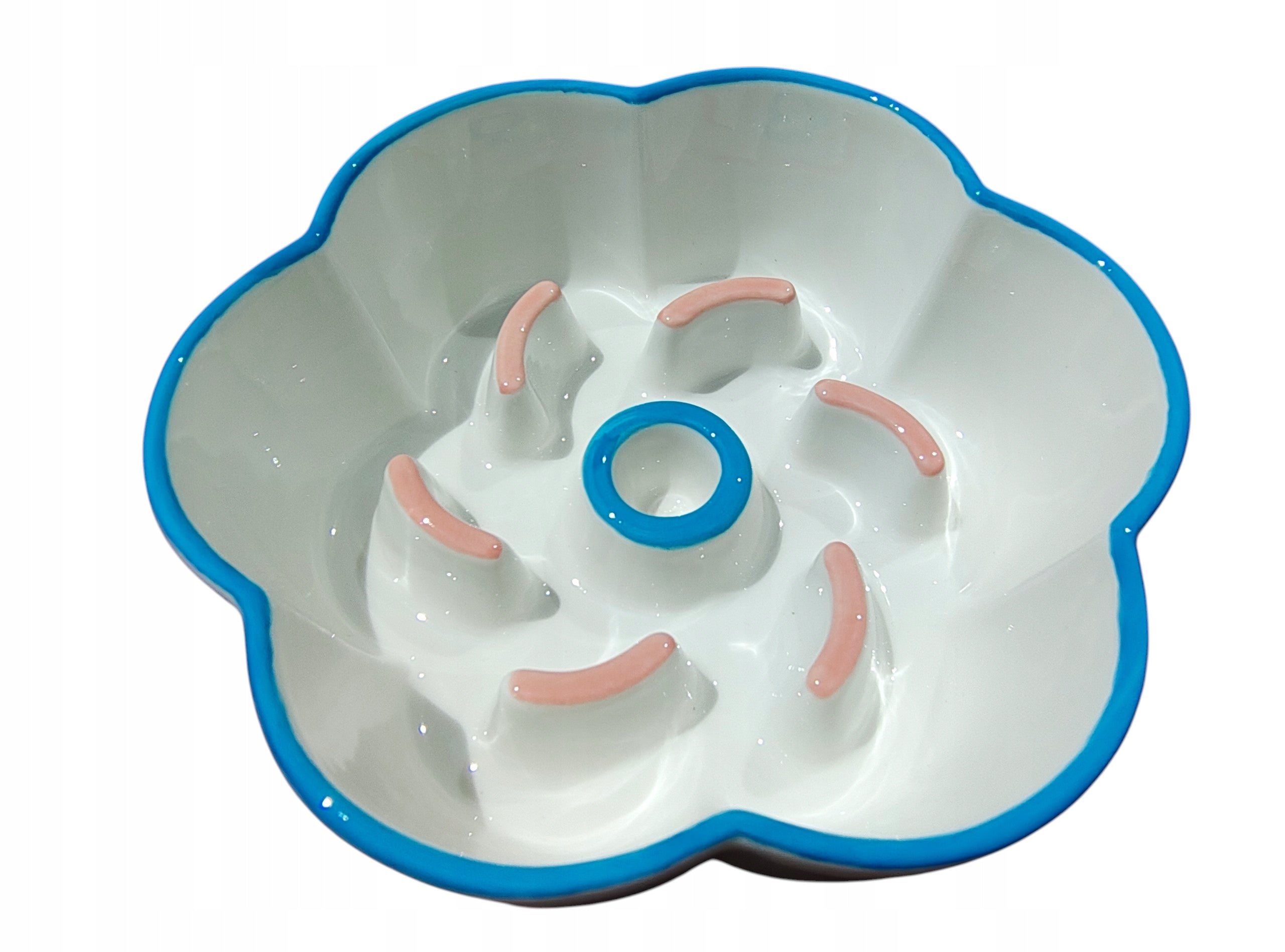 Ceramic bowl with projections slowing down food for CAT DOG 14,5 cm Material ceramic