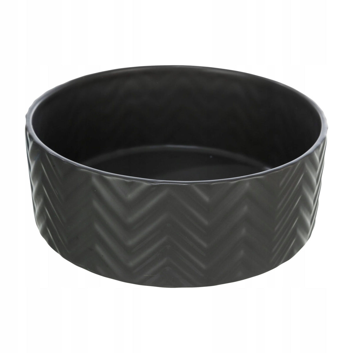 Ceramic cat bowl Trixie black mat stable durable lightweight 1.6L 20cm