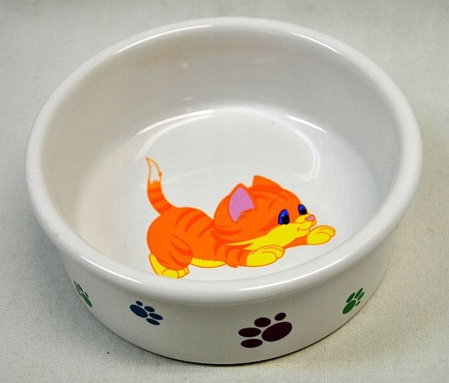 Ceramic cat bowl YARRO 2703 YELLOW