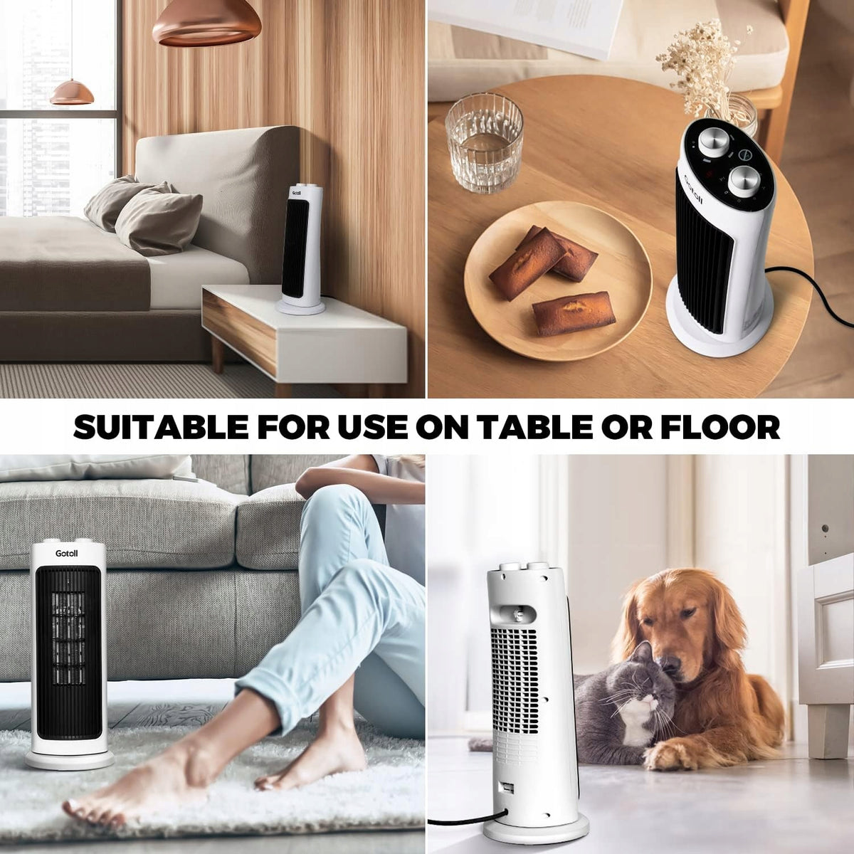 Ceramic fan heater with 3 operating modes, electric heating 2000 W Packaging status original