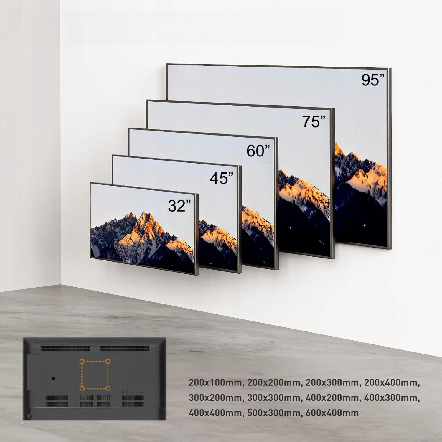 Certified Sturdy Rotating TV Mount TV Hanger 32"-95" VESA EAN (GTIN) 5905489745181