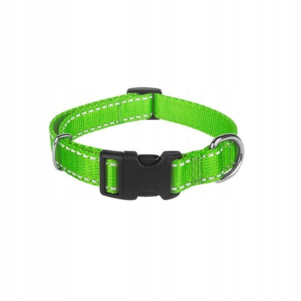 Chaba Dog Collar Adjustable Reflective Lime Tape r. M