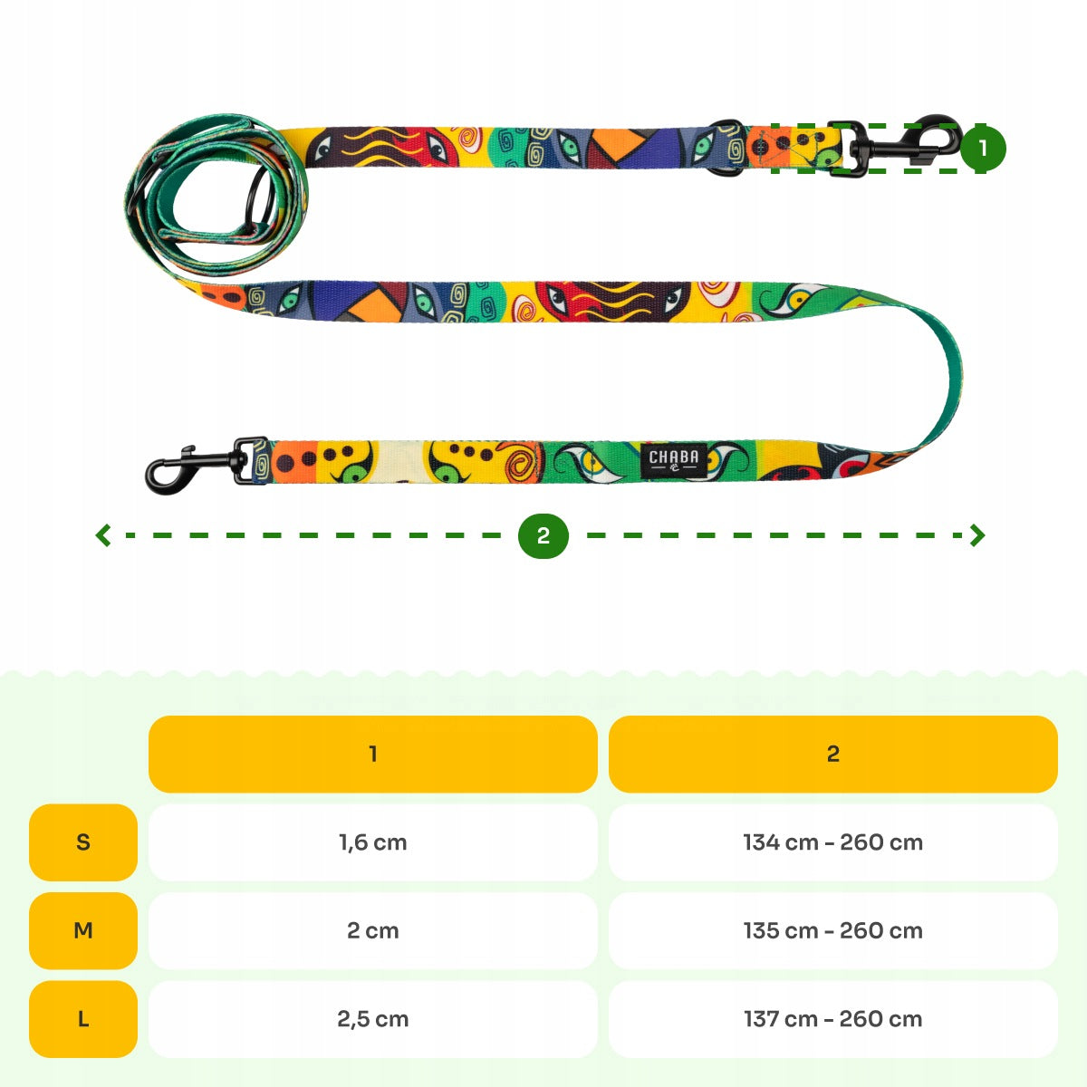 Chaba Strong Adjustable Lanyard for Dog | JUMBO Pattern | Retractable Summer Pattern Brand Chaba