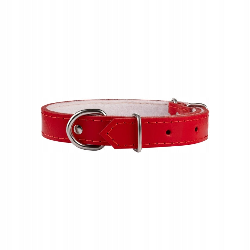 Chaba leather dog collar classic M width 1,8cm circumference 18-50cm red
