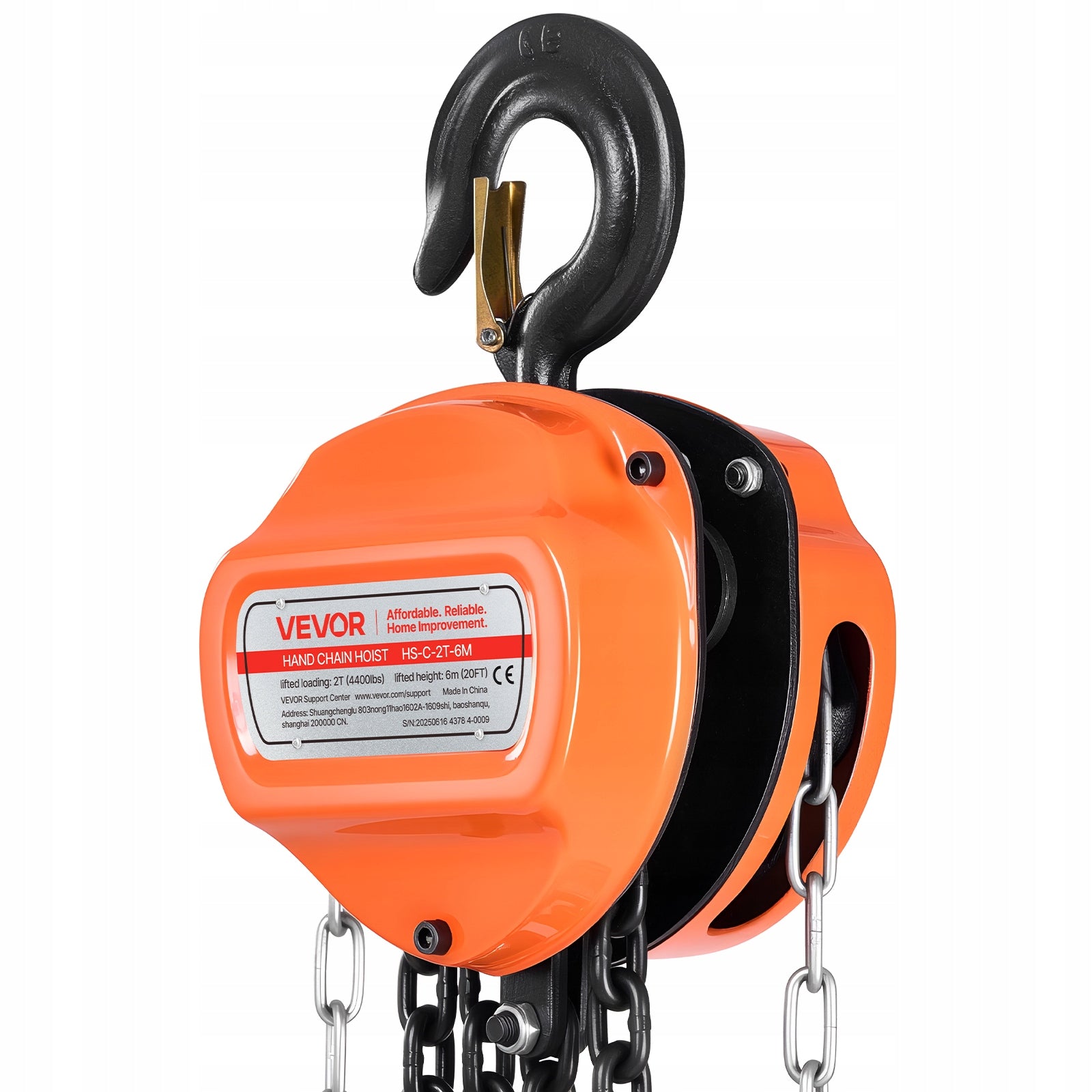 Chain Hoist Load Capacity 2T 6M Lifting Height Manual Hoist Manufacturer code SJSLHL2T20F