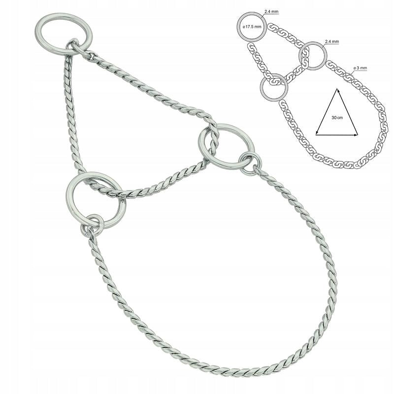 Chain WELDED ring VIPER exhibition HALF clip SILVER 30/40