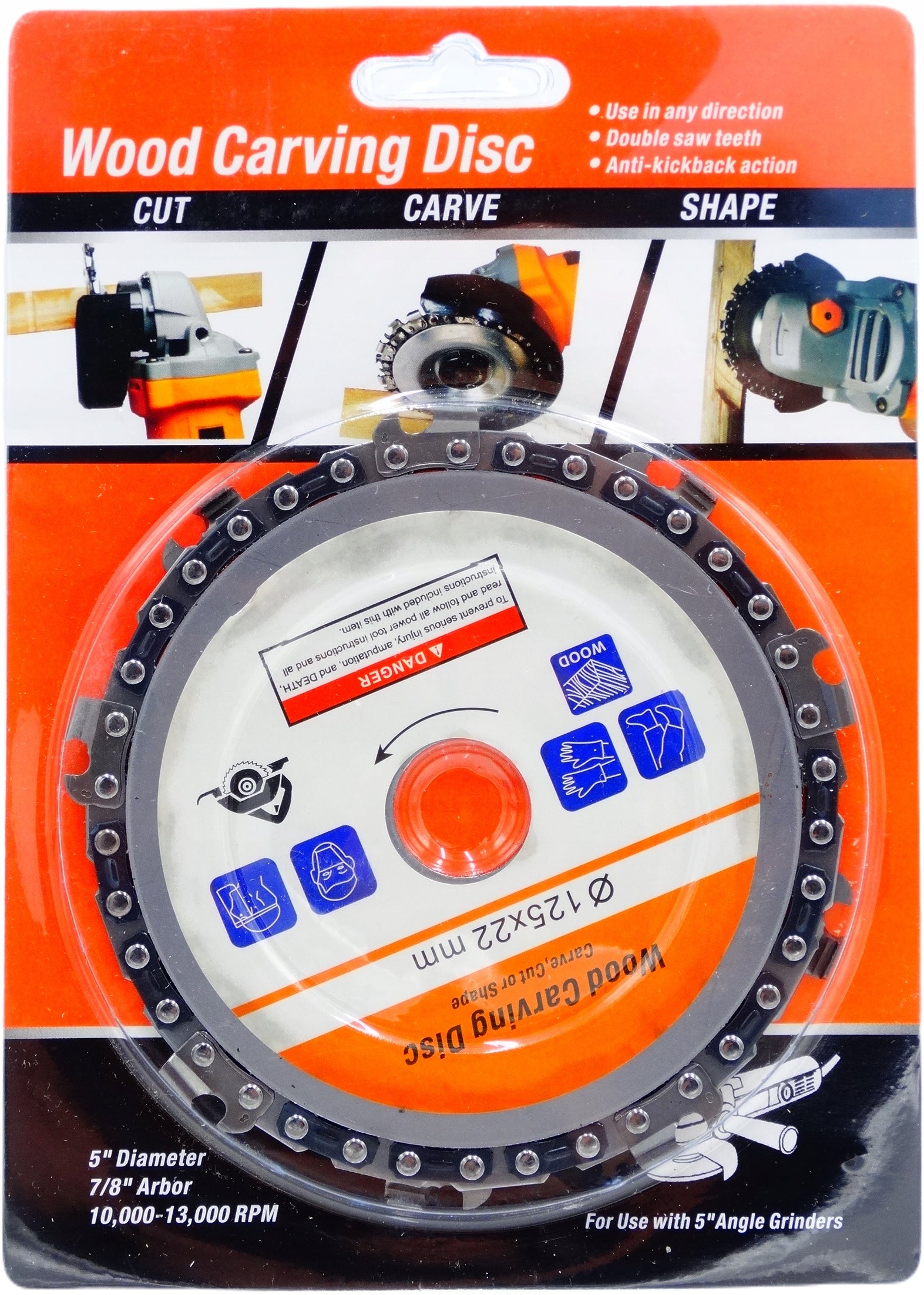 Chain disc for wood grinder 125mm Packaging status original
