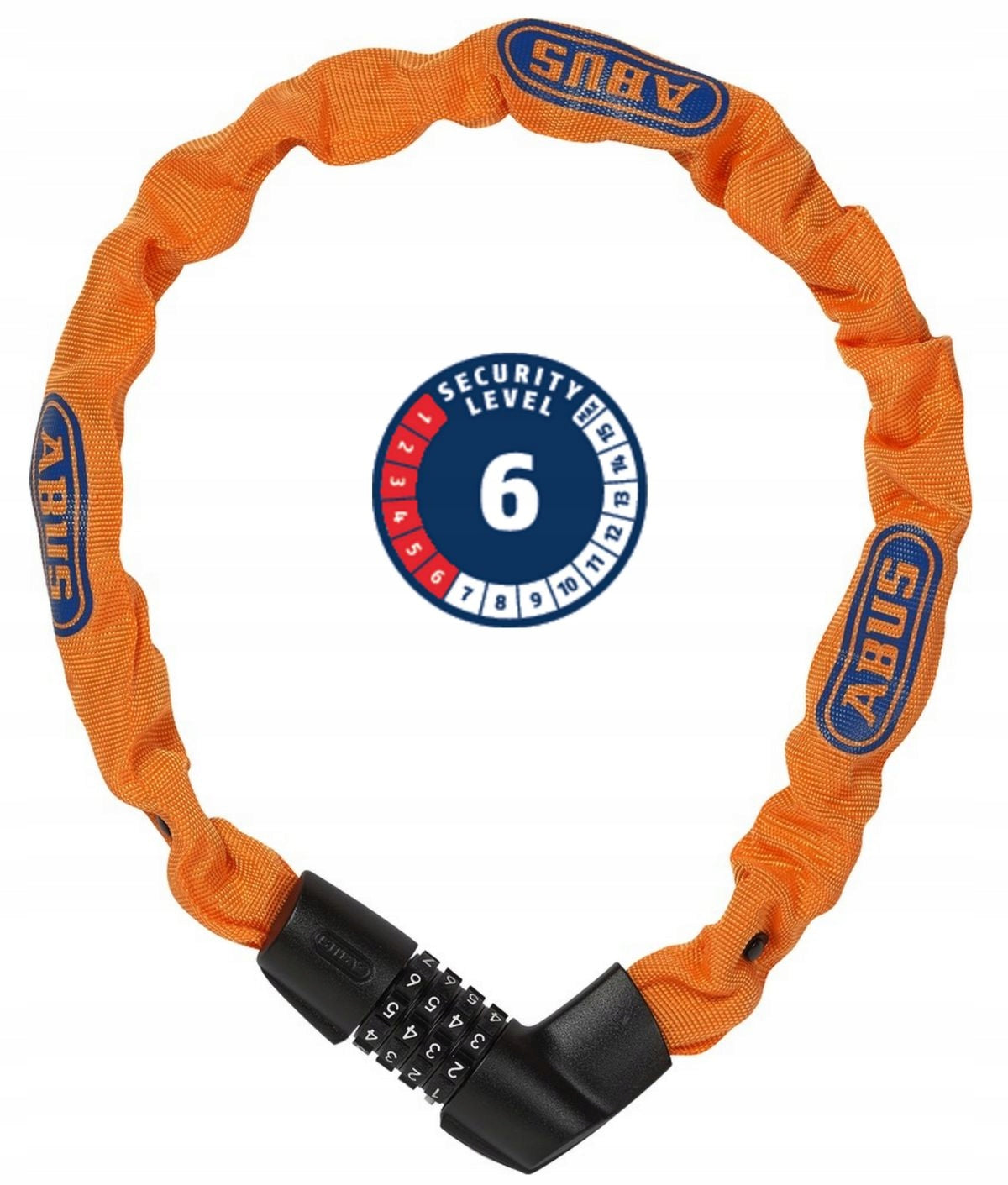 Chain with lock ABUS Tresor 1385/75 cm. /sl6/ Neon Orange