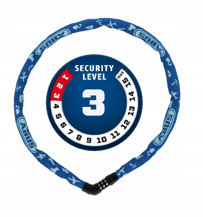 Chain with lock ABUS Tresor 4804C /75 /sl3/ Cipher Blue Symbols