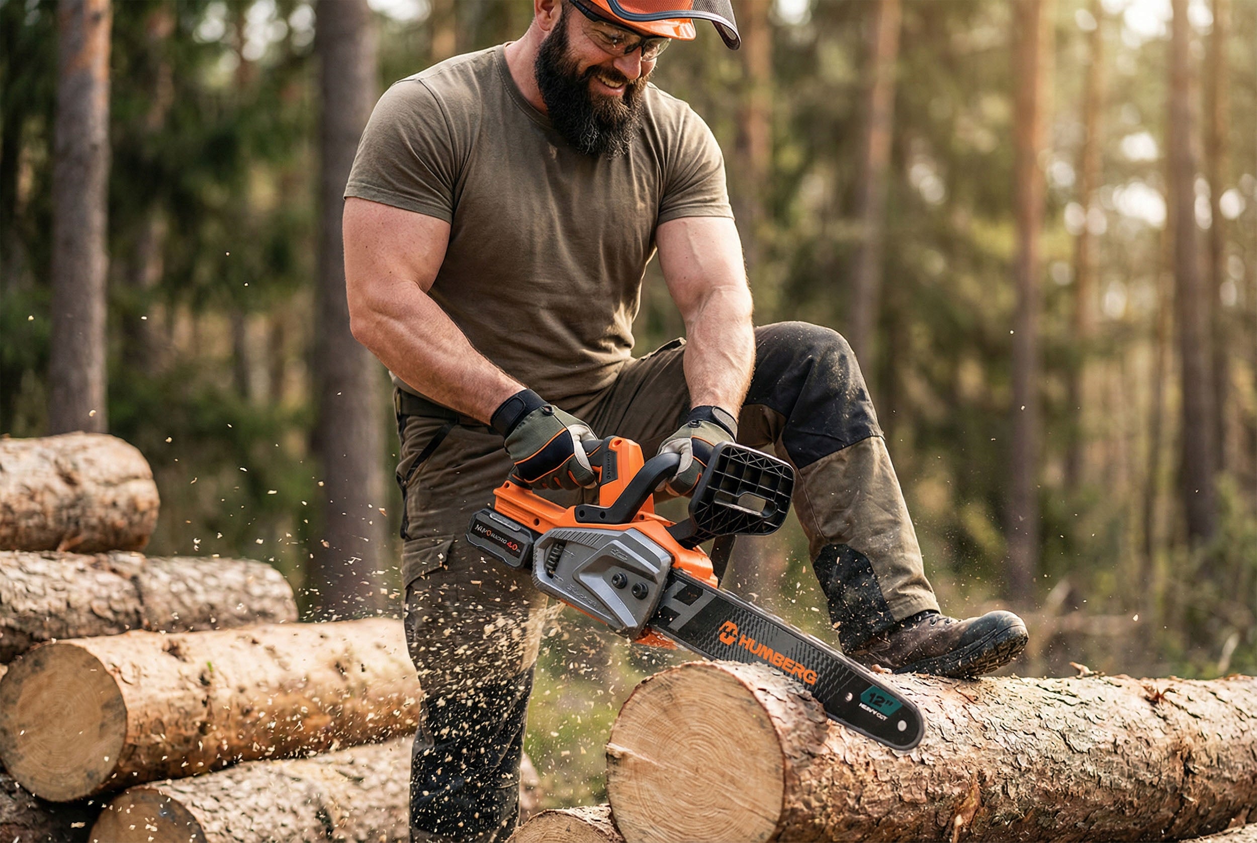 Chainsaw 12" Inch Cordless Wood Saw BRUSHLESS 4Ah Power supply rechargeable battery
