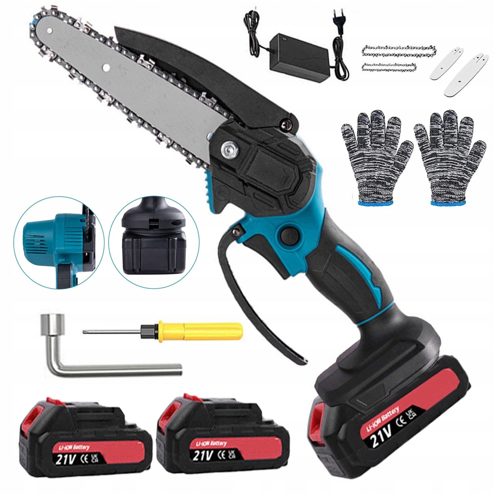 Chainsaw CORDLESS SAW 6 inch +2x AKU brushed motor